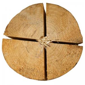 testBûche bois naturel 25 cm découpes allumage extérieur