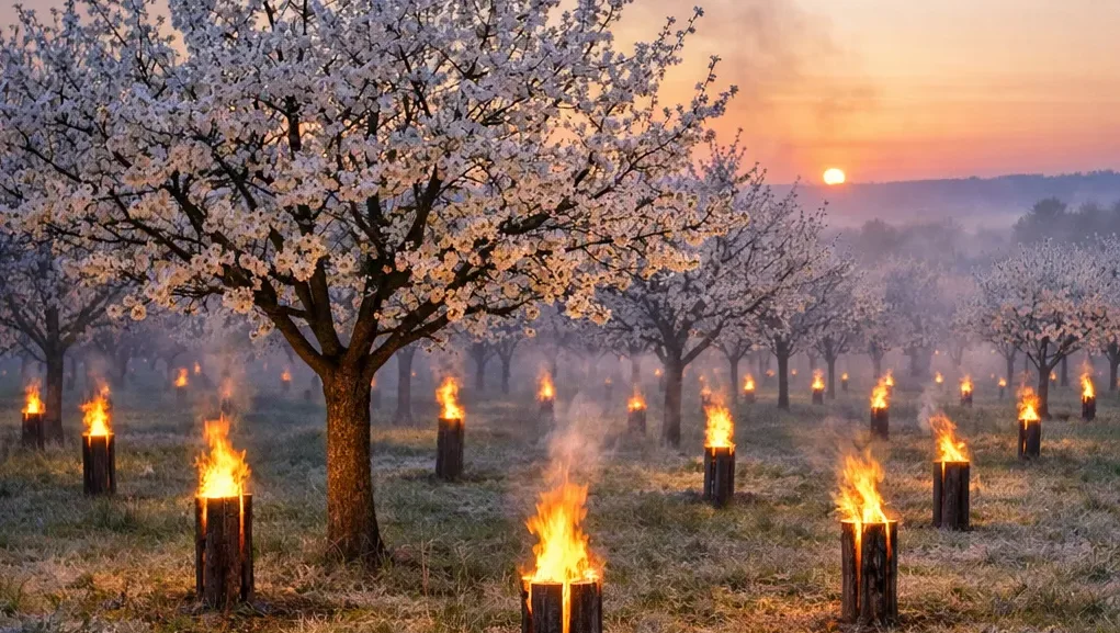 Gel printanier : une solution naturelle pour protéger les vergers avec les bûches scandinaves
